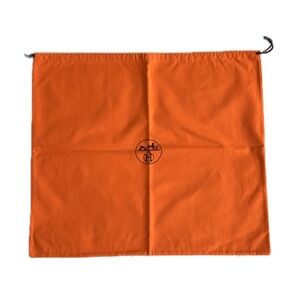 HERMES Classic Orange Drawstring Dust Bag "H" Logo - 24” x 21”/ Large Designer